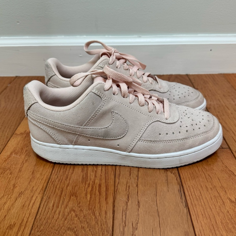 Nike Court Vision Low Top Light Pink Suede Size 8.5